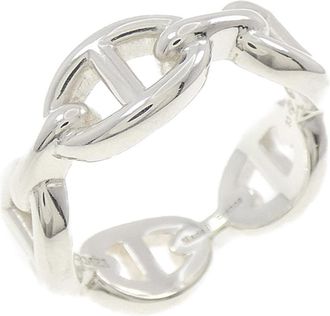 Herm&egrave;s Chaine Dancre Silver 925 Band Ring (Pre-Owned)