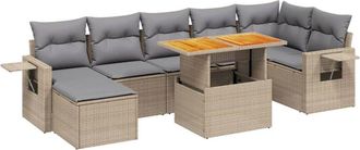 vidaXL Vidaxl - Juego De Sof&aacute;s De Jard&iacute;n Con Cojines Beige 8 Pzas Rat&aacute;n Pe