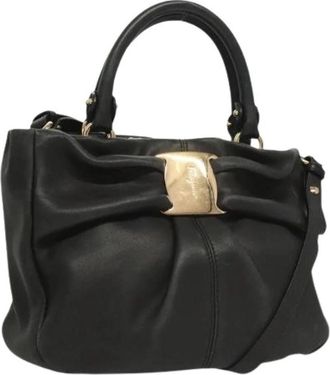 Ferragamo Pre-owned Leren Handtas - Dames - Vintage Handtas - Zwart - ONE Size - Leer - Vintage