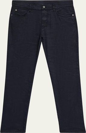 Loro Piana Mens Quarona Linen and Cotton Stretch Five-Pocket Pants