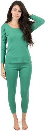 Leveret Womens Cotton Solid Matching Family Pajamas in Green at Nordstrom, Size Xx-Large