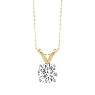 Diamond2Deal 14K Yellow Gold 0.50 Ct Lab Grown Diamond Solitaire Pendant Necklace