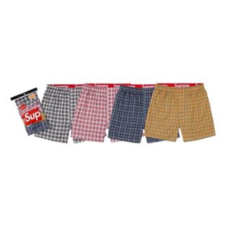 SUPREME x Hanes FW26 Plaid Boxers (4 Pack) Multicolor SUP-FW26-020-MLT