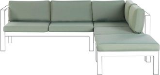 Beliani Conjunto De Fundas De Coj&iacute;n De Jard&iacute;n Para Sof&aacute; Esquinero Impermeable Protecci&oacute;n Uv Verde Messina