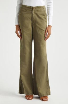 Veronica Beard Kasey Wide Leg Pants in Army at Nordstrom, Size 00