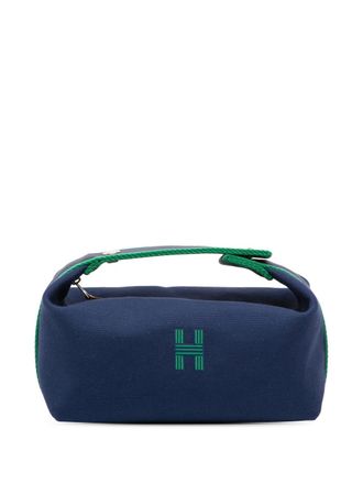 Herm&egrave;s 2021-2025 Small Toile Bride A Brac Case vanity bag - women - Canvas - One Size - Blue