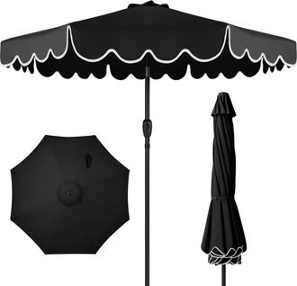 Best Choice Products 9ft Patio Market Umbrella with Scallop Trim, Fade-Resistant, Crank & Tilt, Wind Vent