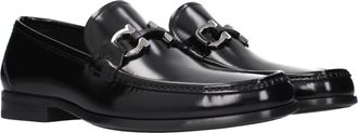 Ferragamo Grandioso Hombres Mocas&iacute;n de Cuero Negro