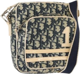 Dior Pre-owned Cross Body Bags, female, Blue, Size: ONE SIZE Pre-owned Vintage Trotter Shoulder Bag