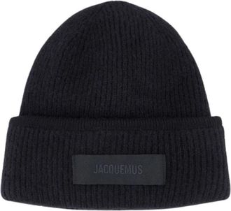 Jacquemus Gros Grain Beanie - Dames - Hoeden - Zwart - ONE Size - Wol - Accessoires