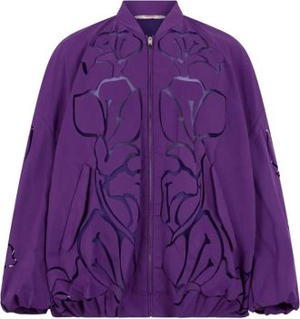 Valentino Garavani floral bomber jacket - men - Fabric - 44 - Purple