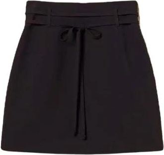 Twinset Technische Stoff Minirok - Dames - Korte rokken - Zwart - XL - Wol - Rokken