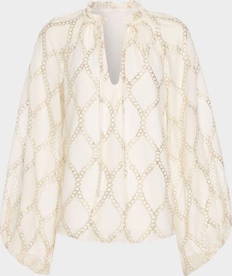 Ramy Brook Ria Lurex Lace Blouse