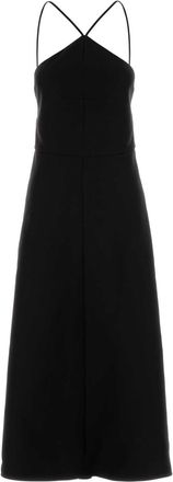 Jil Sander Zwarte Zijde Mix Jurk