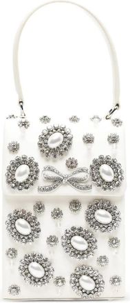 Self Portrait Handbags, female, Beige, Size: ONE SIZE Bow Embellished Tote Bag