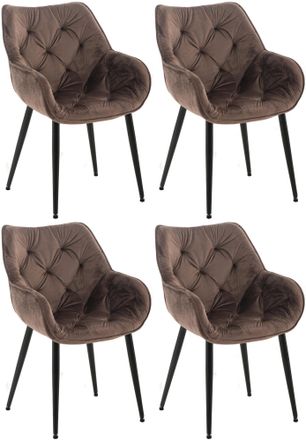 Clp Clp - Set De 4 Sillas Tanna De Sal&oacute;n En Terciopelo Marr&oacute;n