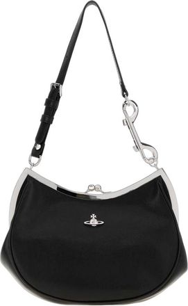 Vivienne Westwood Calfskin Leather Shoulder Bag Black