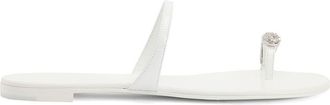 Giuseppe Zanotti Ring crystal-embellished sandals - women - Other fibres - 36.5 - White
