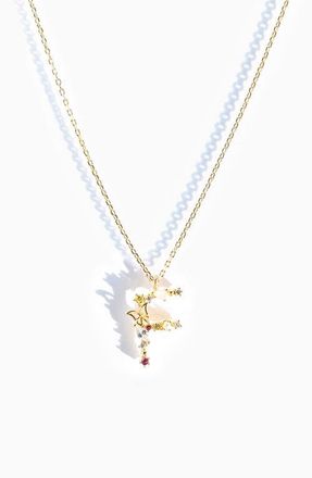 Girls Crew Flutterfly Initial Necklace in Gold at Nordstrom