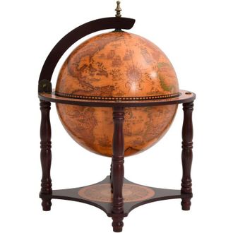 vidaXL Vidaxl - Botellero Globo Terr&aacute;queo Madera Maciza Eucalipto Marr&oacute;n