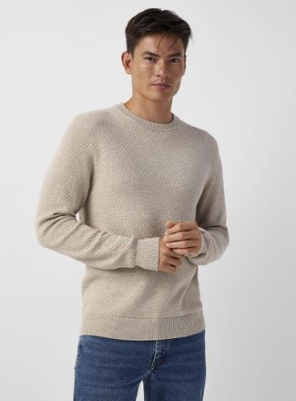 Le 31 Mens Diamond-textured sweater