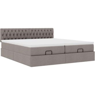 vidaXL Estructura De Cama Otomana Colchones Tela Gris Pardo 180x200 Cm Vidaxl