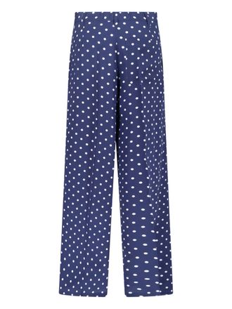 Parosh Womens Trousers Blue Silk