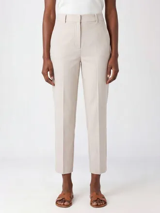 Circolo 1901 Pantaloni cropped a vita media in cotone stretch con vestibilit&agrave; slim