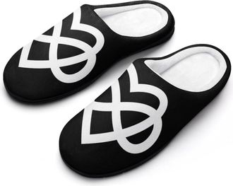 Generic Polyamory Logo Mens Slippers House Slipper Anti-skid Sole Indoor Shoes Outdoor Comfort Cotton