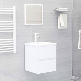 Berkfield Home Sink Cabinet with Built-in Basin White Engineered Wood