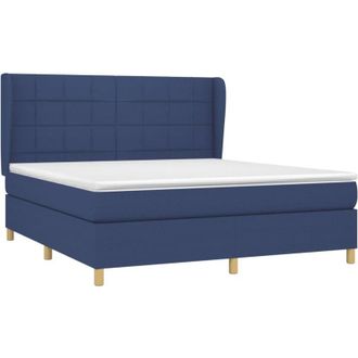 vidaXL Vidaxl - Cama Box Spring Con Colch&oacute;n Tela Azul 180x200 Cm
