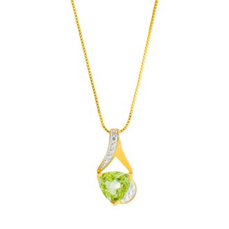 MAX + STONE 14k Yellow Gold Plated 8mm Cushion Cut Birthstone Solitaire Pendant Necklace