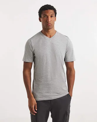 Jacamo Pure Cotton V-Neck T-Shirt Long