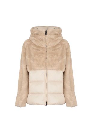 Blauer Americane Plush Ribbed Faux Fur Padded Jacket
