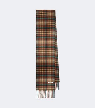 Auralee Checked fringed cashmere scarf