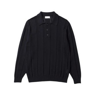 Edmmond Studios Round-neck Knitwear, male, Blue, Size: L Wool Polo