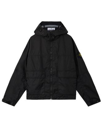 Stone Island Black Logo Hooded Jacket