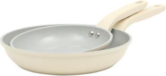 Gibson Home Barnsdall 2 Piece 8 Inch and 10 Inch Nonstick Aluminum Frying Pan Set in White at Nordstrom
