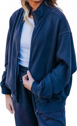 Billabong Avery Fleece Zip Sweatshirt In Blasted Blue