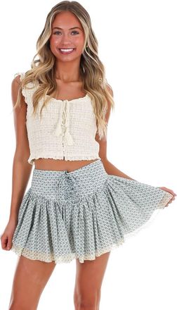 Mustard Seed This Is Heaven Smocked Eyelet Top In Natural