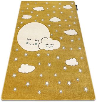 RugsX Alfombra Petit Moon Estrellas, Nubes Oro Yellow 140x190 Cm