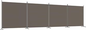 vidaXL Biombo Divisor De 4 Paneles De Tela Gris Antracita 698x180 Cm Vidaxl