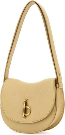Burberry Womens Rocking Horse Shoulder Bag Beige Calf