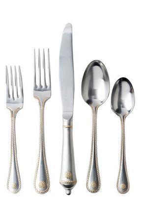 Juliska Berry and Thread 24k Gold Accent 5-Piece Place Setting in Bright Satin/Gold Accent at Nordstrom