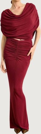 Line & Dot Mazzy Knit Skirt In Burgundy