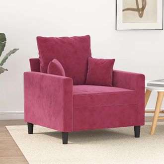 vidaXL Sill&oacute;n De Terciopelo Rojo Tinto 60 Cm Vidaxl