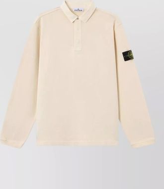 Stone Island cotton long-sleeve polo shirt