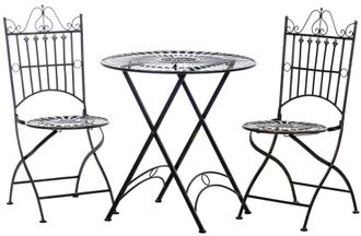 Clp Set de mesa y 2 sillas de jard&iacute;n en Metal Bronce