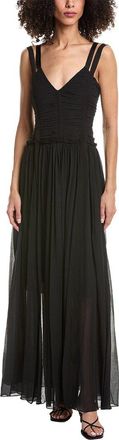 3.1 Phillip Lim Textured Chiffon Ruched Silk-Blend Gown