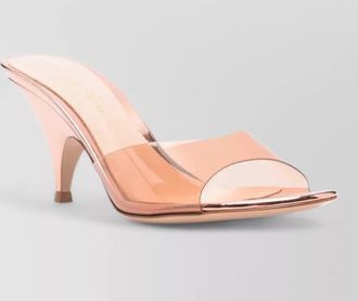 Gianvito Rossi sofia mule metallic leather plexiglas 70